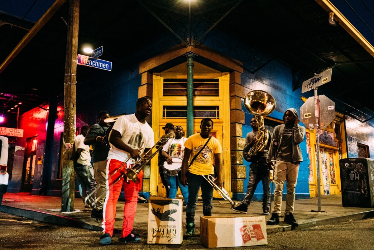 image of new orleans street musicians jazz band for haiku lagniappe by JeniseCook.com
