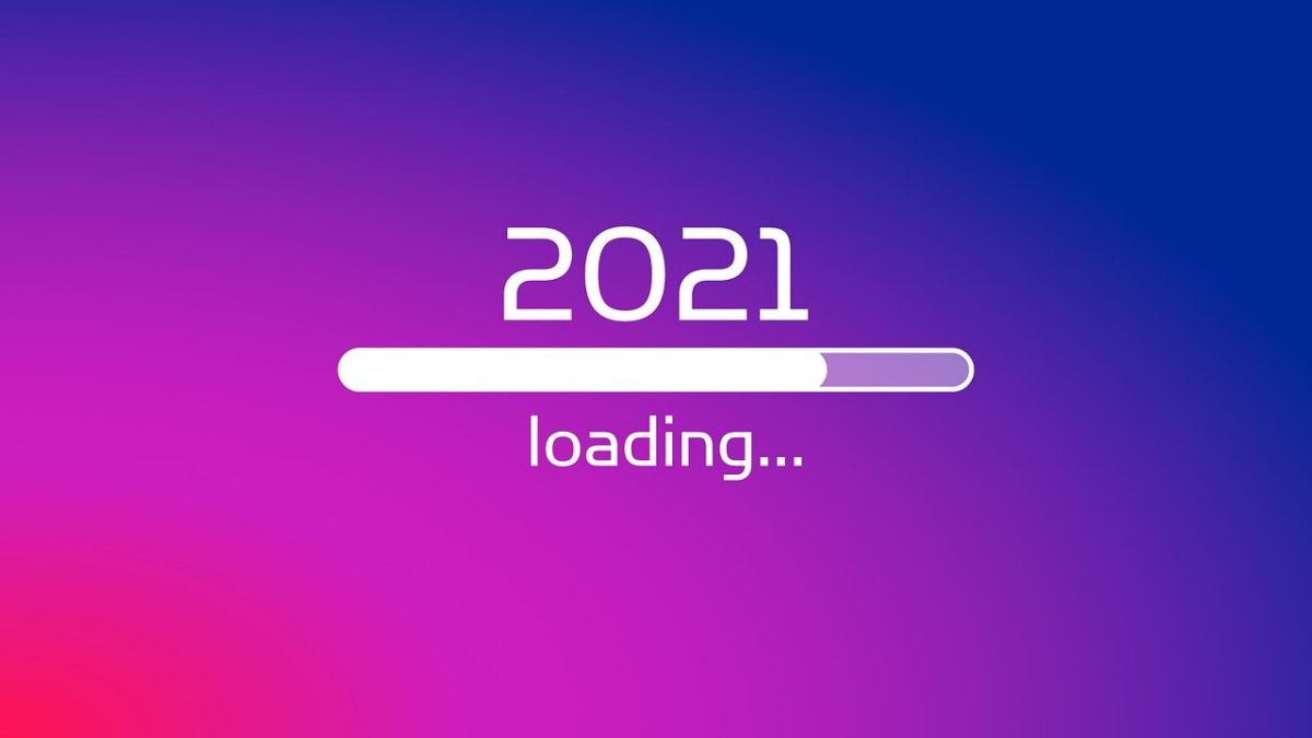image of computer loading bar new year 2021