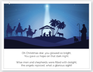 Christmas Star greeting card for Christmas verse by JeniseCook.com